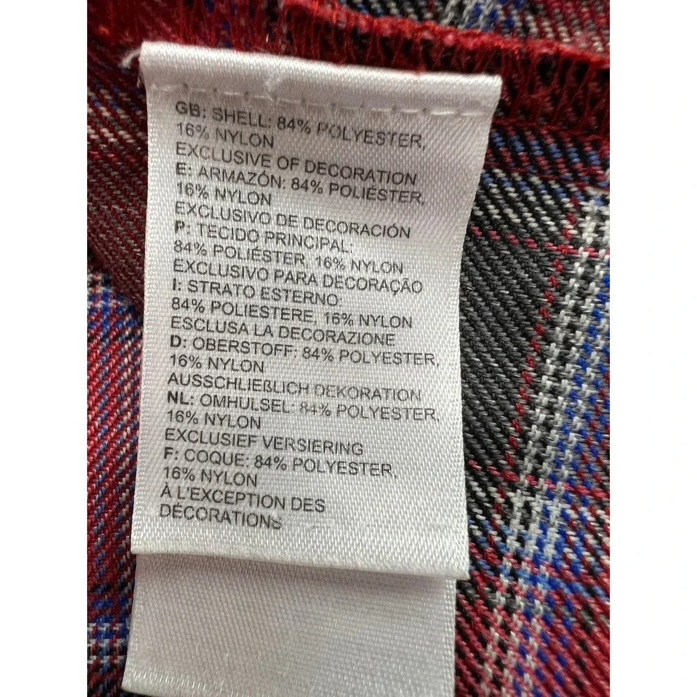 The North Face Plaid Flannel Shirt Mens XXL‎ Red Grey Long Sleeve Button Up C19